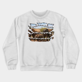 Ripped Wildlife Elephant Family Crewneck Sweatshirt